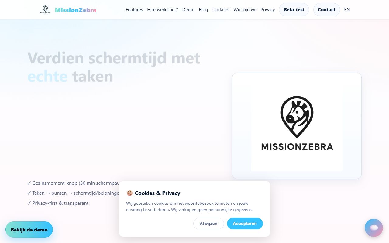 Website van MissionZebra