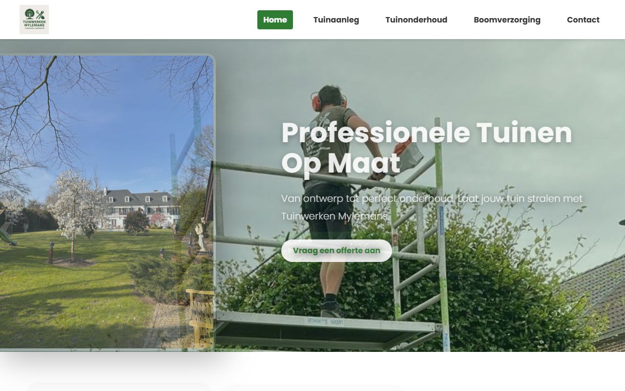 Website van Mylemans Tuinwerken